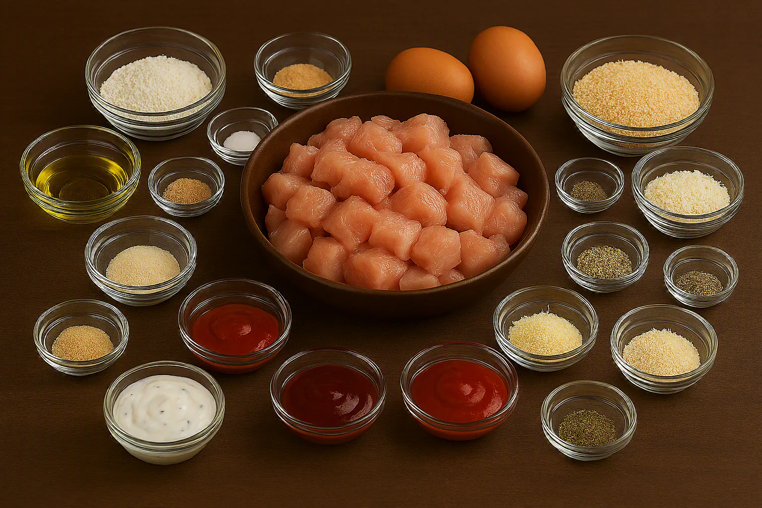 Ingredientes para Nuggets caseros en freidora de aire crujientes
