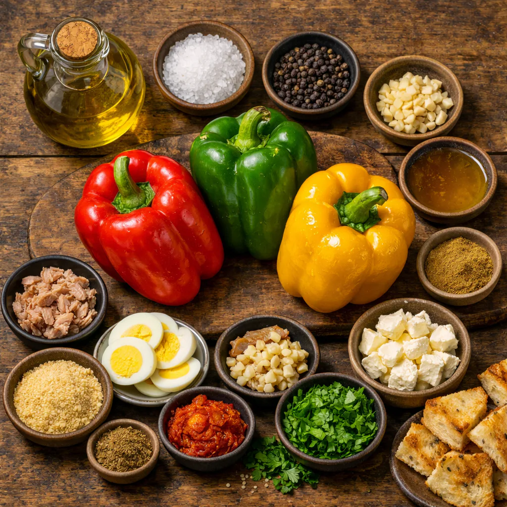 Ingredientes para Pimientos asados en freidora de aire y pelado fácil