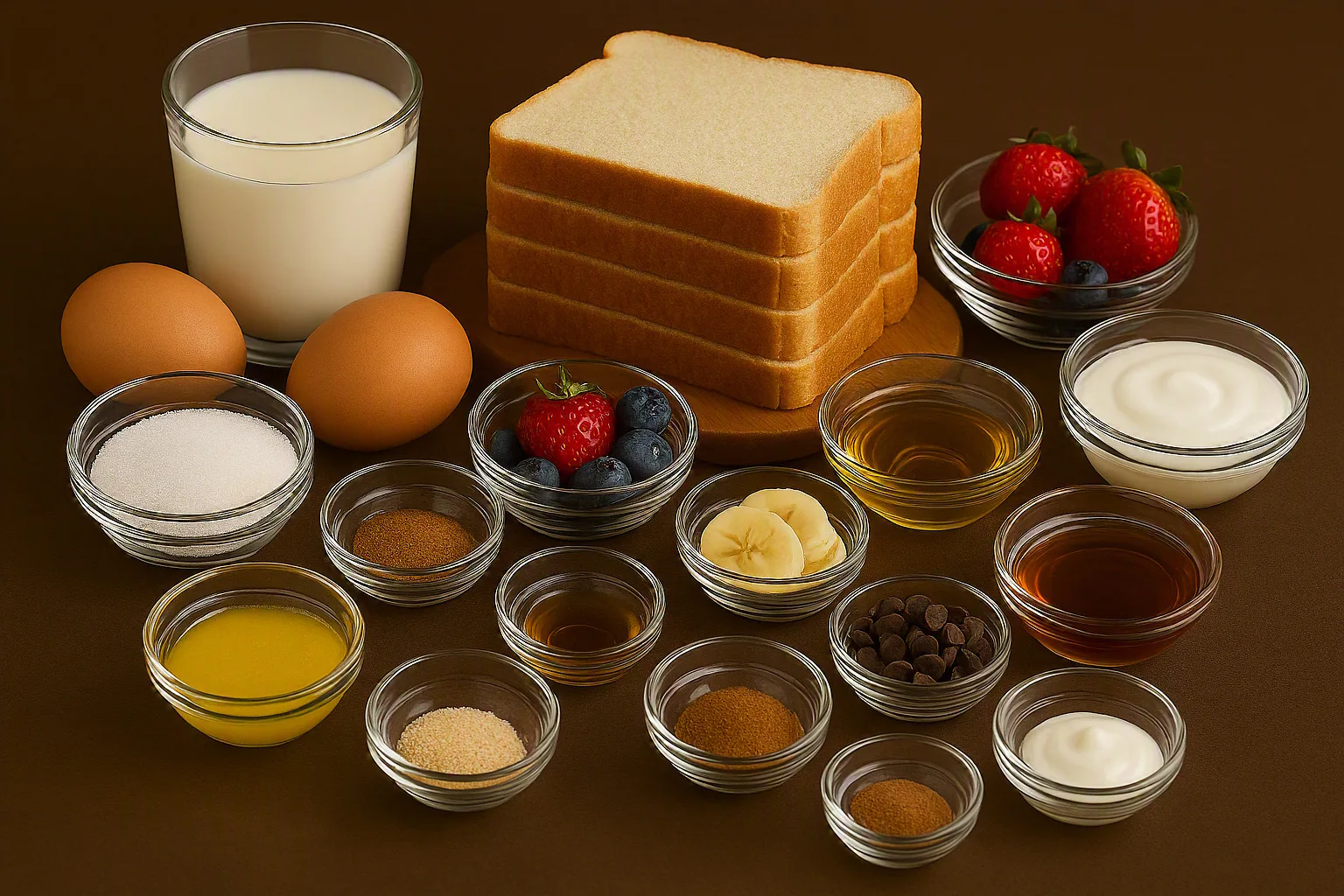 Ingredientes para Tostadas francesas en freidora de aire