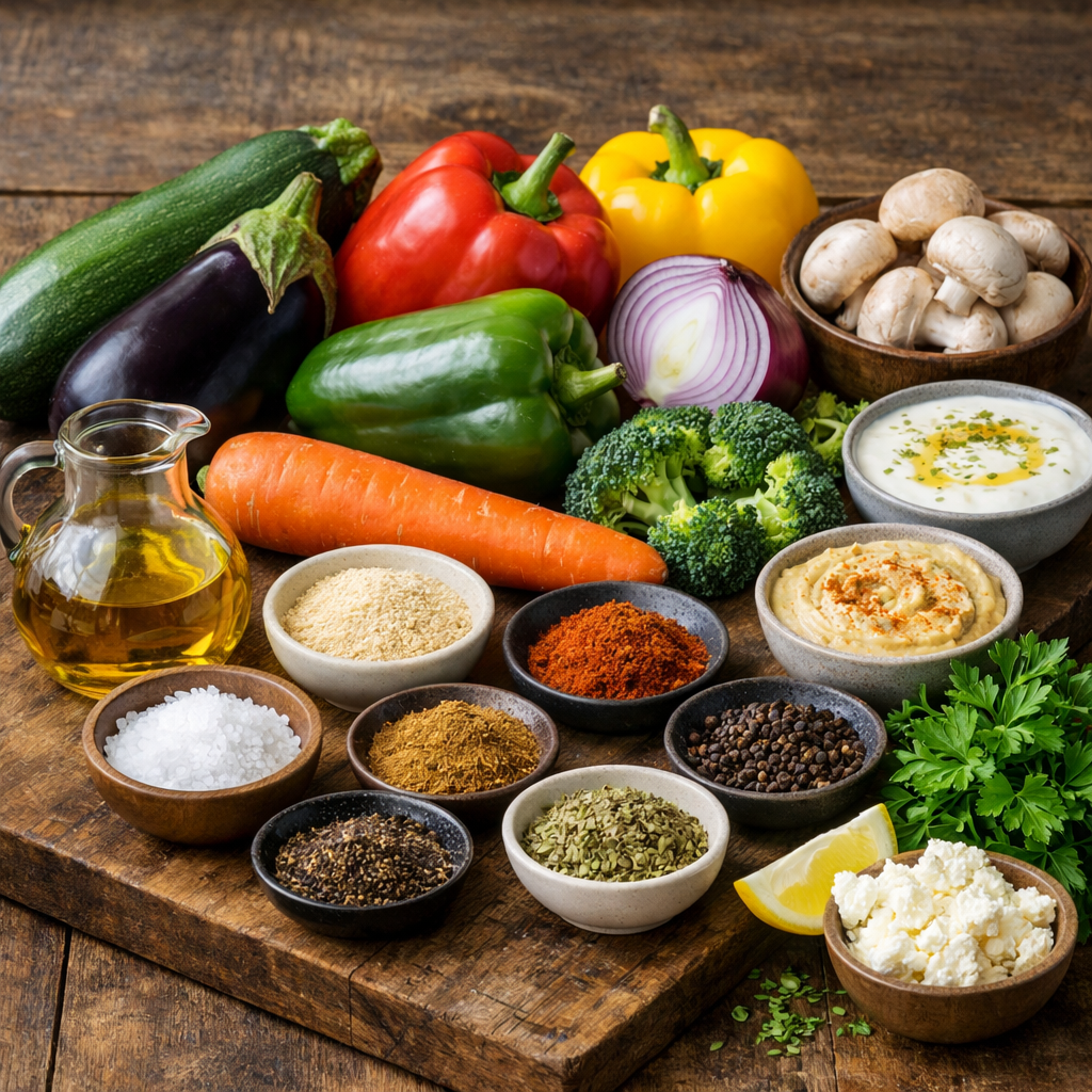 Ingredientes para preparar verduras en freidora de aire