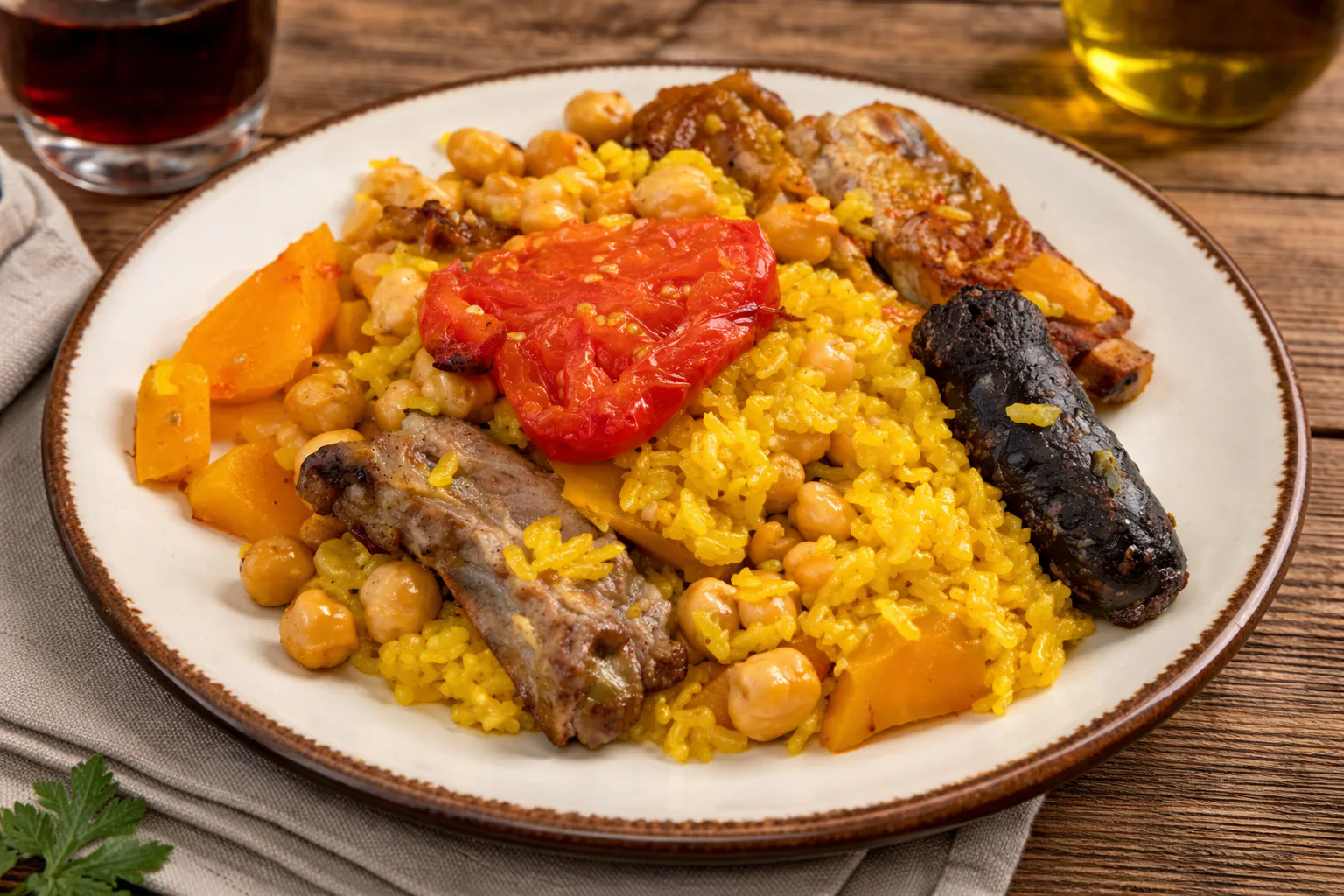 Arroz al horno valenciano listo para servir