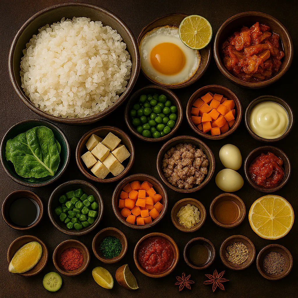 Ingredientes para Bokkeumbap