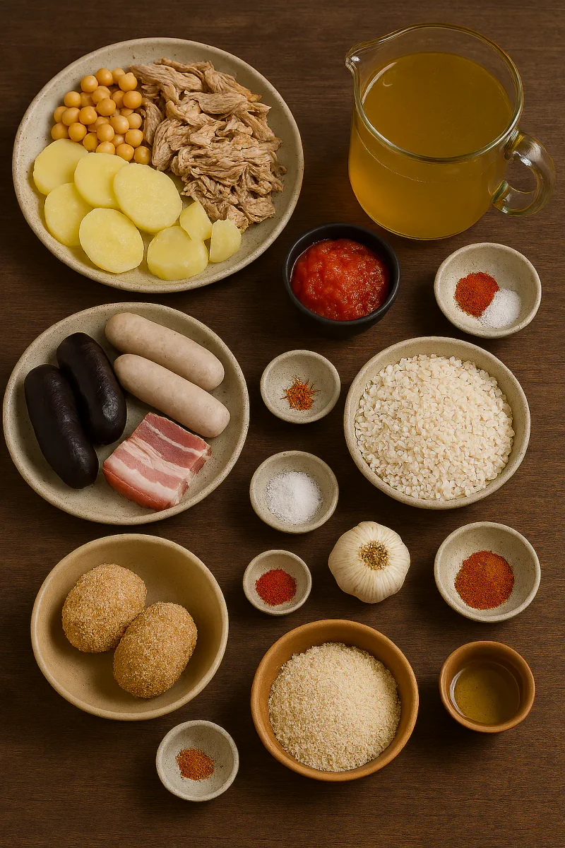 Ingredientes para Cassola de Sant Blai (Torrent)