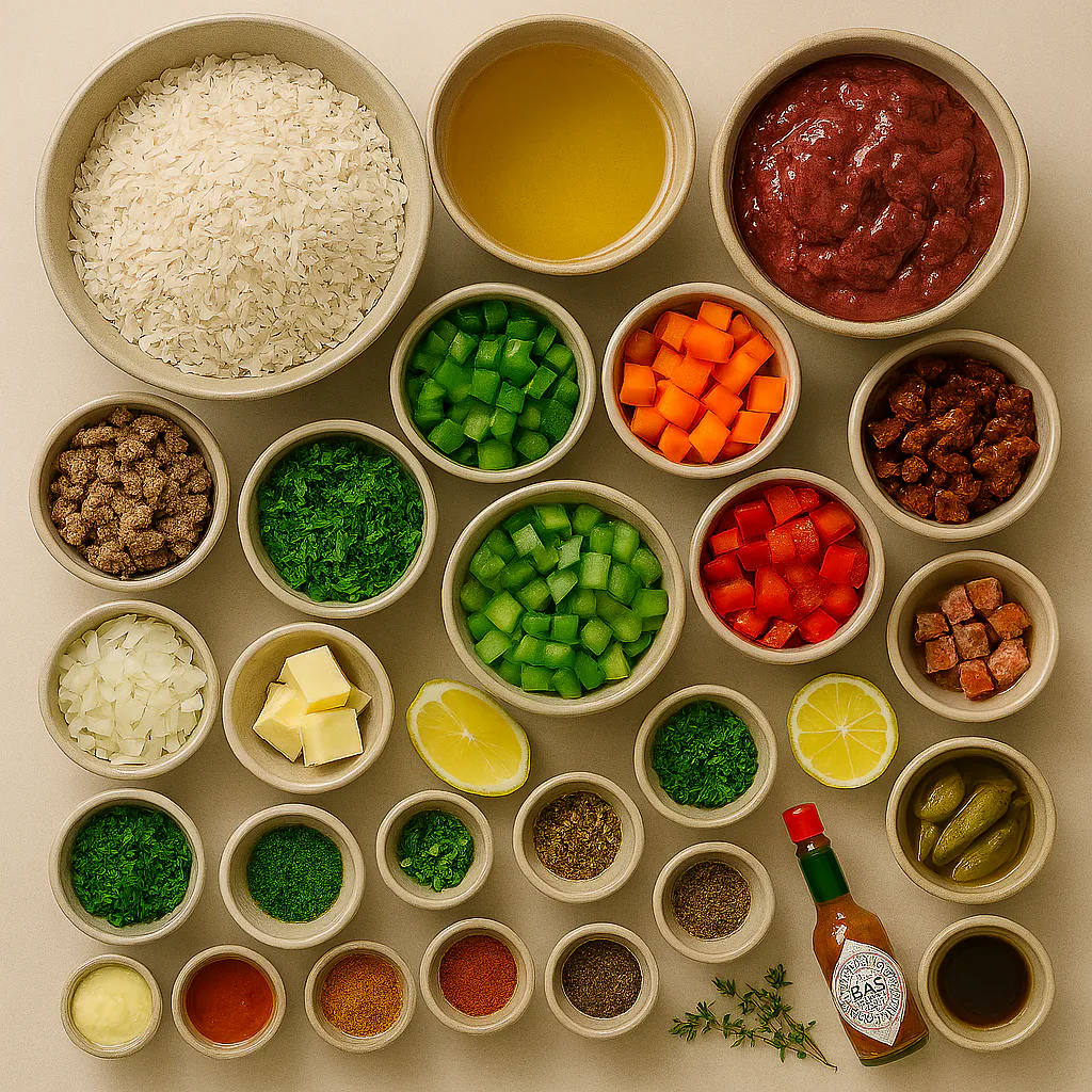 Ingredientes para Dirty rice
