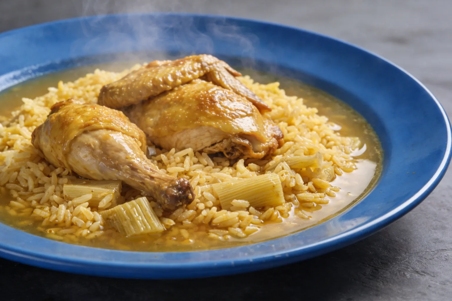 Arroz meloso con pato, cardos, alubias y morcillas