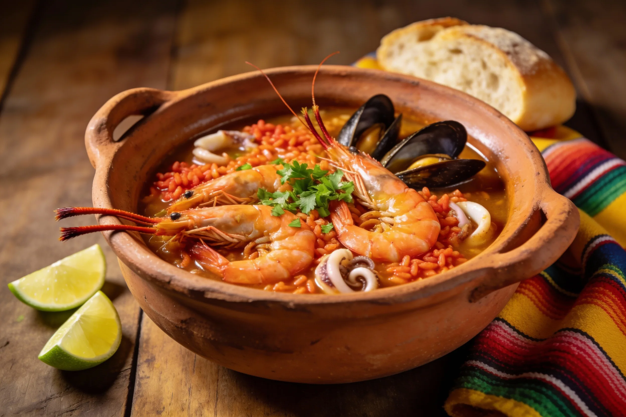 Asopao de mariscos caribeño