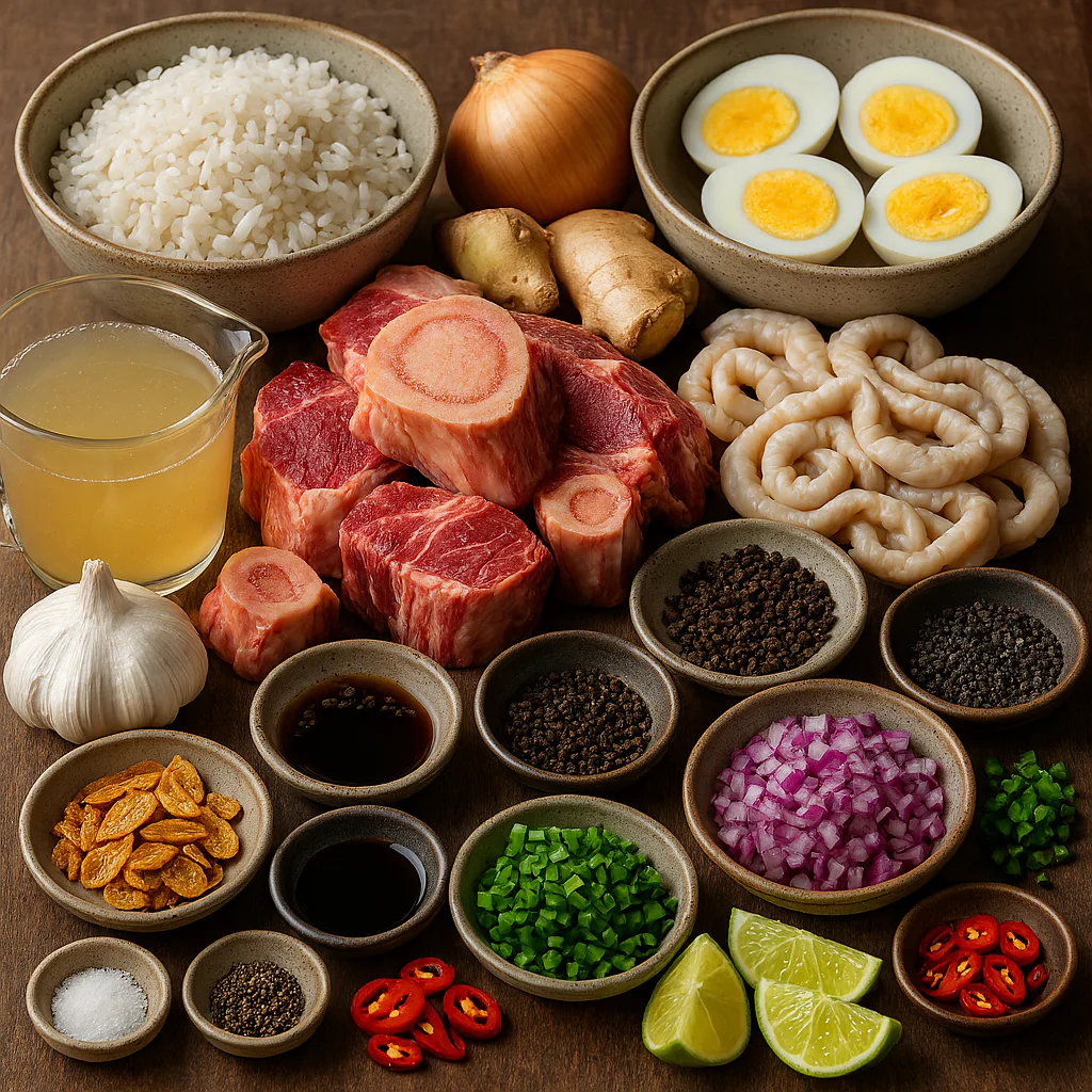Ingredientes para Goto filipino