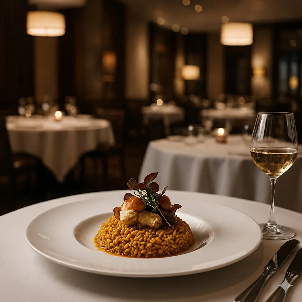 Detalle 3 del proceso de Arroz meloso con almejas, boletus, foie y sepia