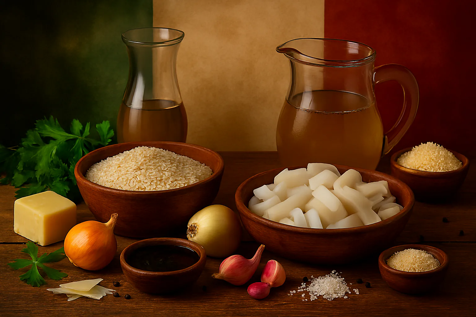 Ingredientes para Risotto al nero di sepia