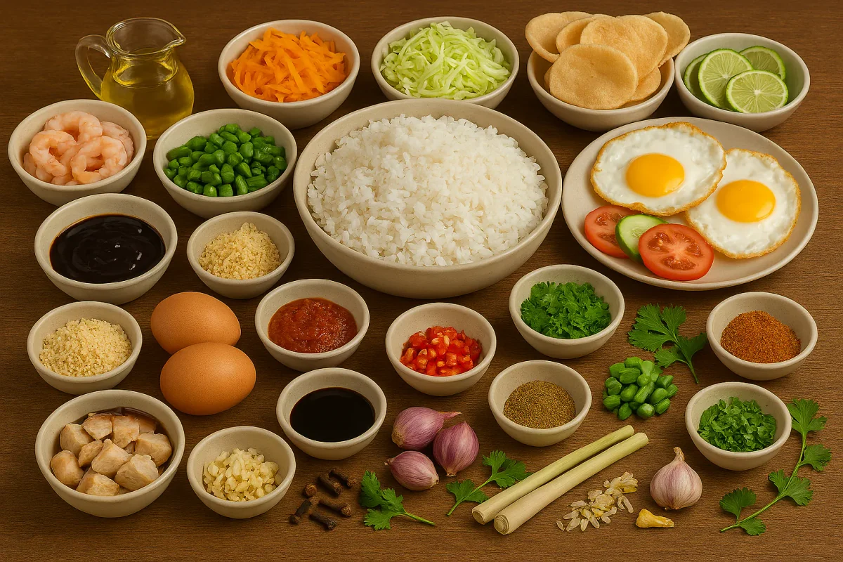 Ingredientes para Nasi goreng