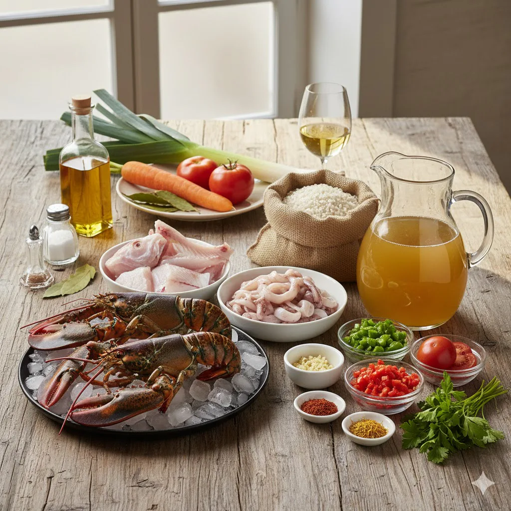 Ingredientes para Paella de bogavante