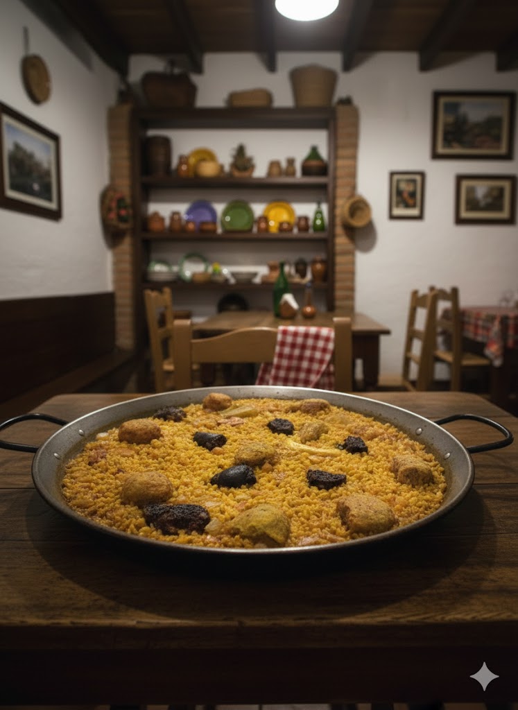 Detalle 1 del proceso de Paella de cocido con pelotas caseras y morcilla de Ontinyent