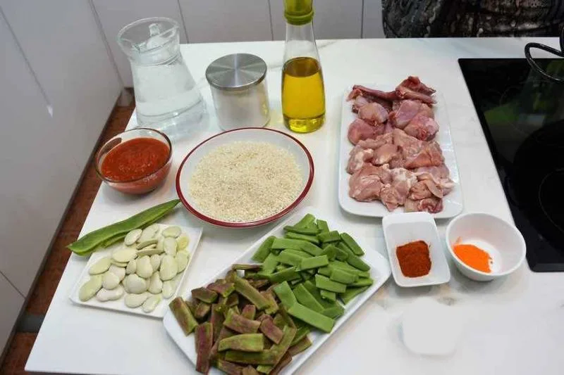 Ingredientes para Paella valenciana