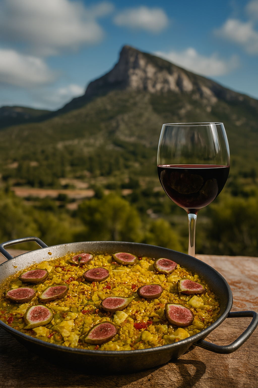 Higueral mediterráneo con higos maduros en septiembre
