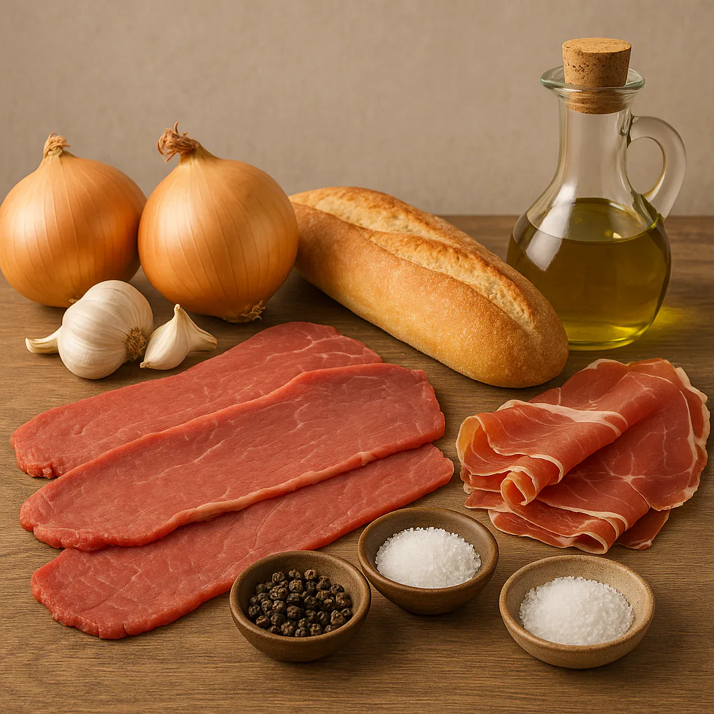 Ingredientes para bocadillo de brascada valenciana