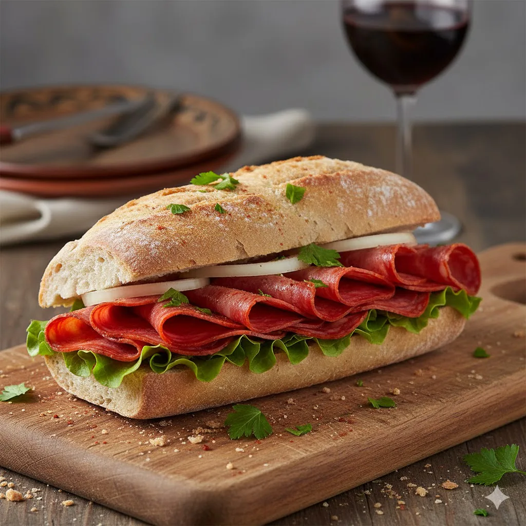 Bocadillo de chorizo curado