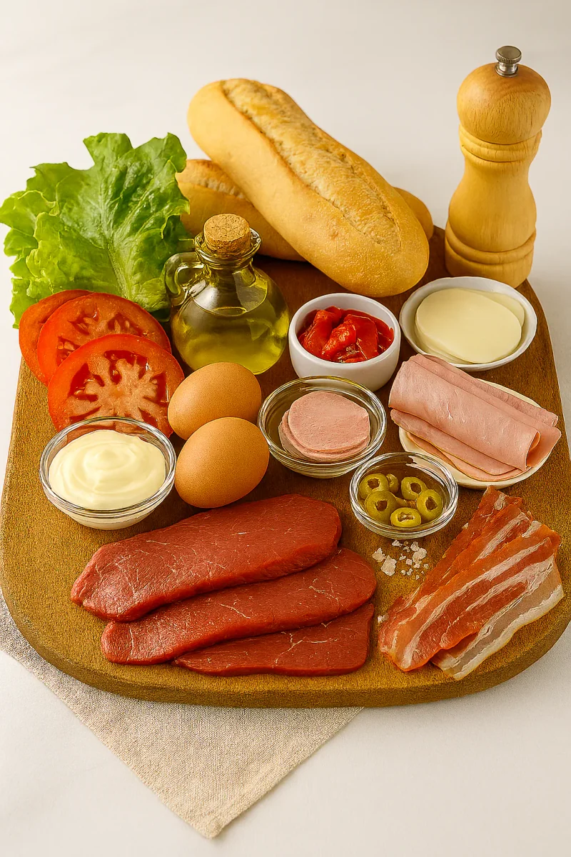 Ingredientes para chivito uruguayo