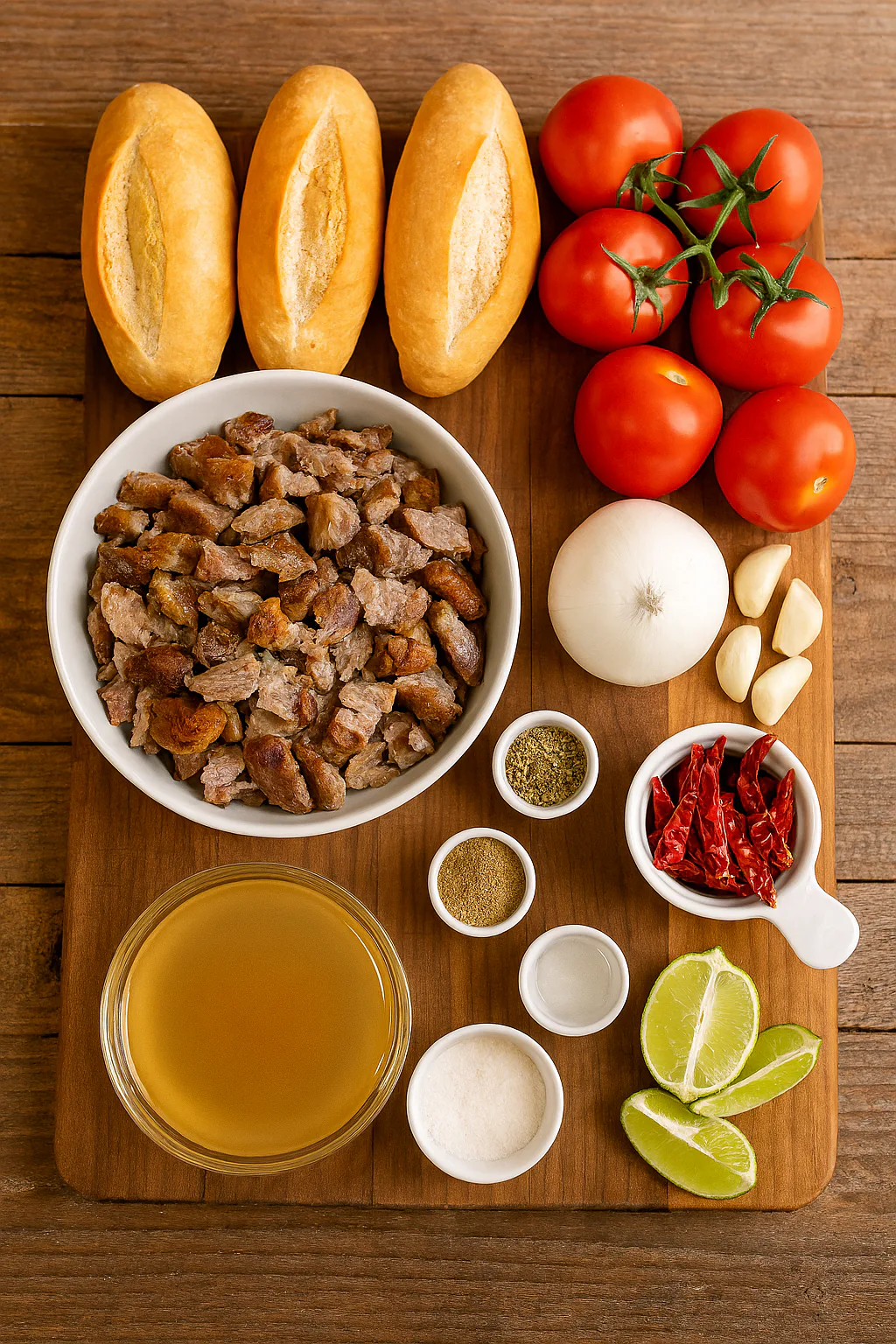 Ingredientes para torta ahogada de guadalajara