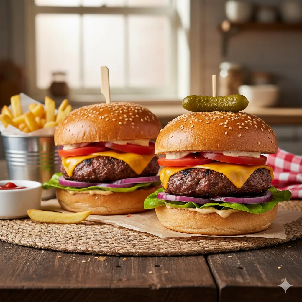 Resultado final de Hamburguesas caseras de ternera y cerdo
