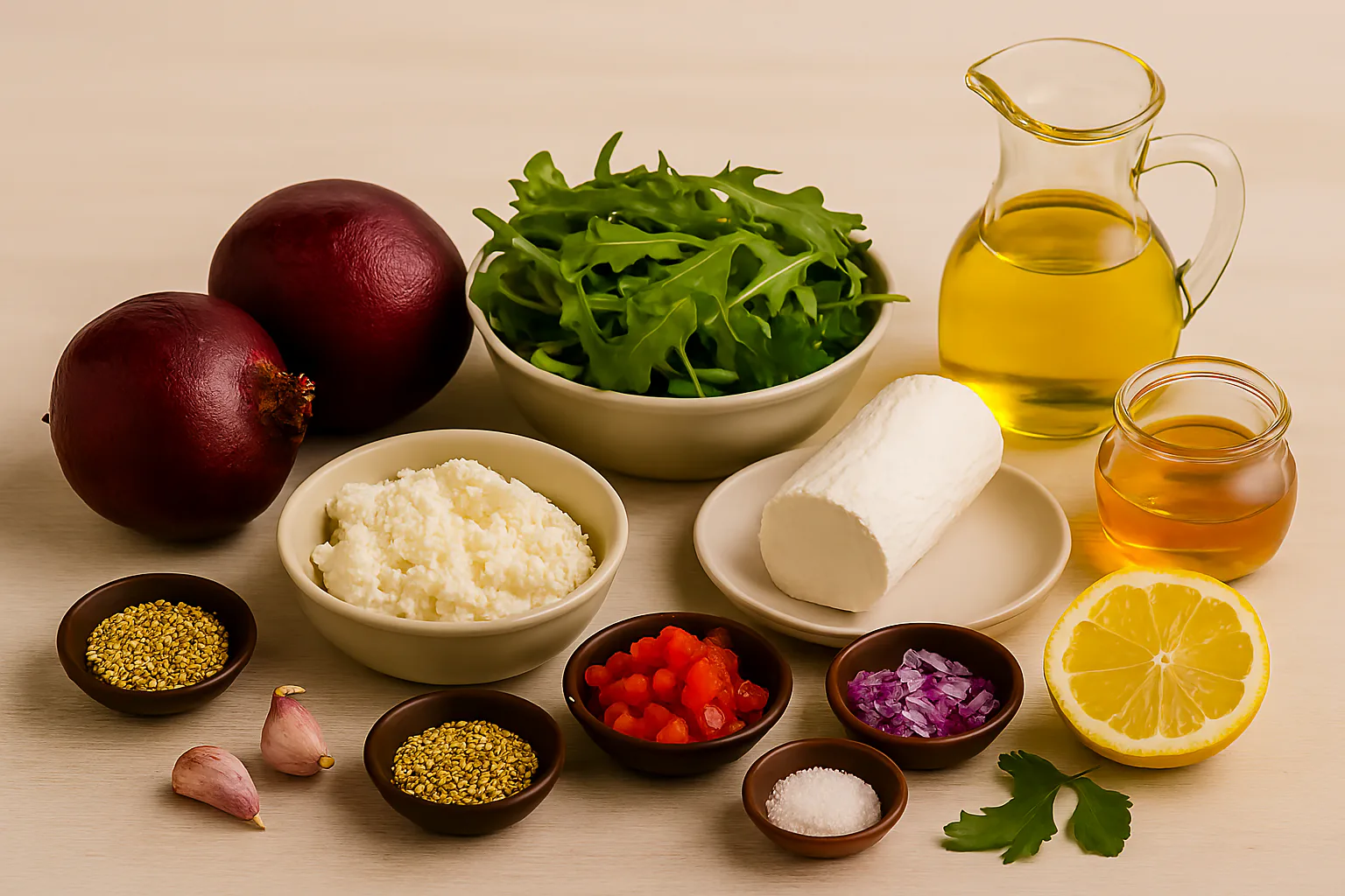Ingredientes para Carpaccio de remolacha con queso de cabra