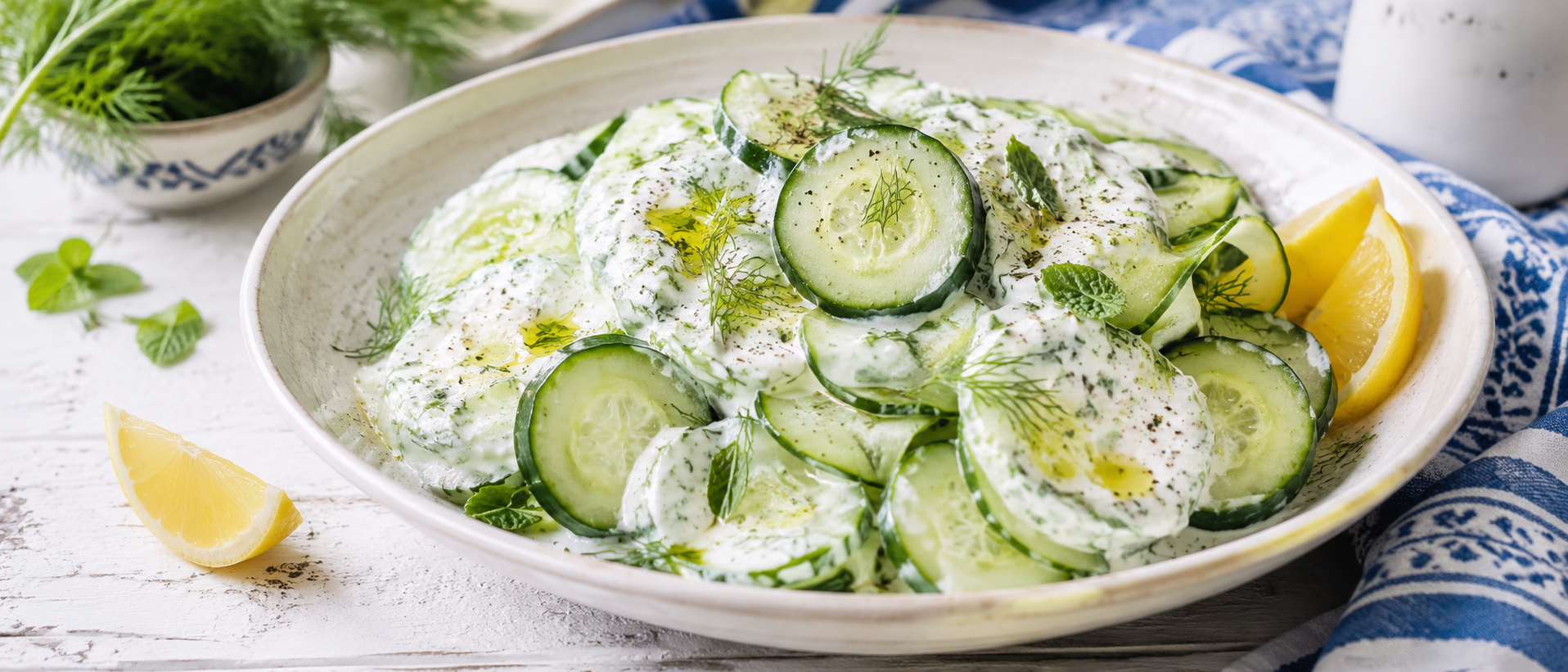 Ensalada de pepino con tzatziki