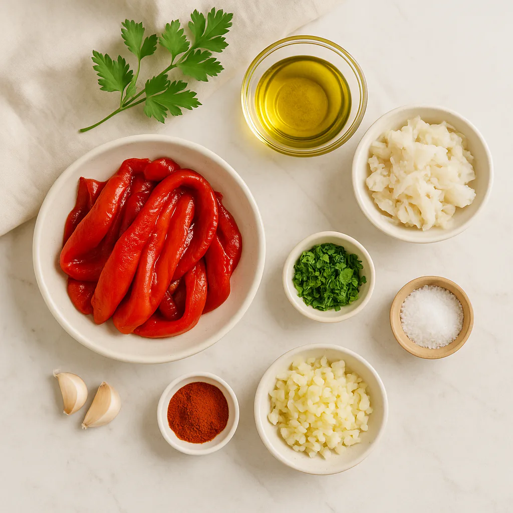 Ingredientes para esgarraet valenciano