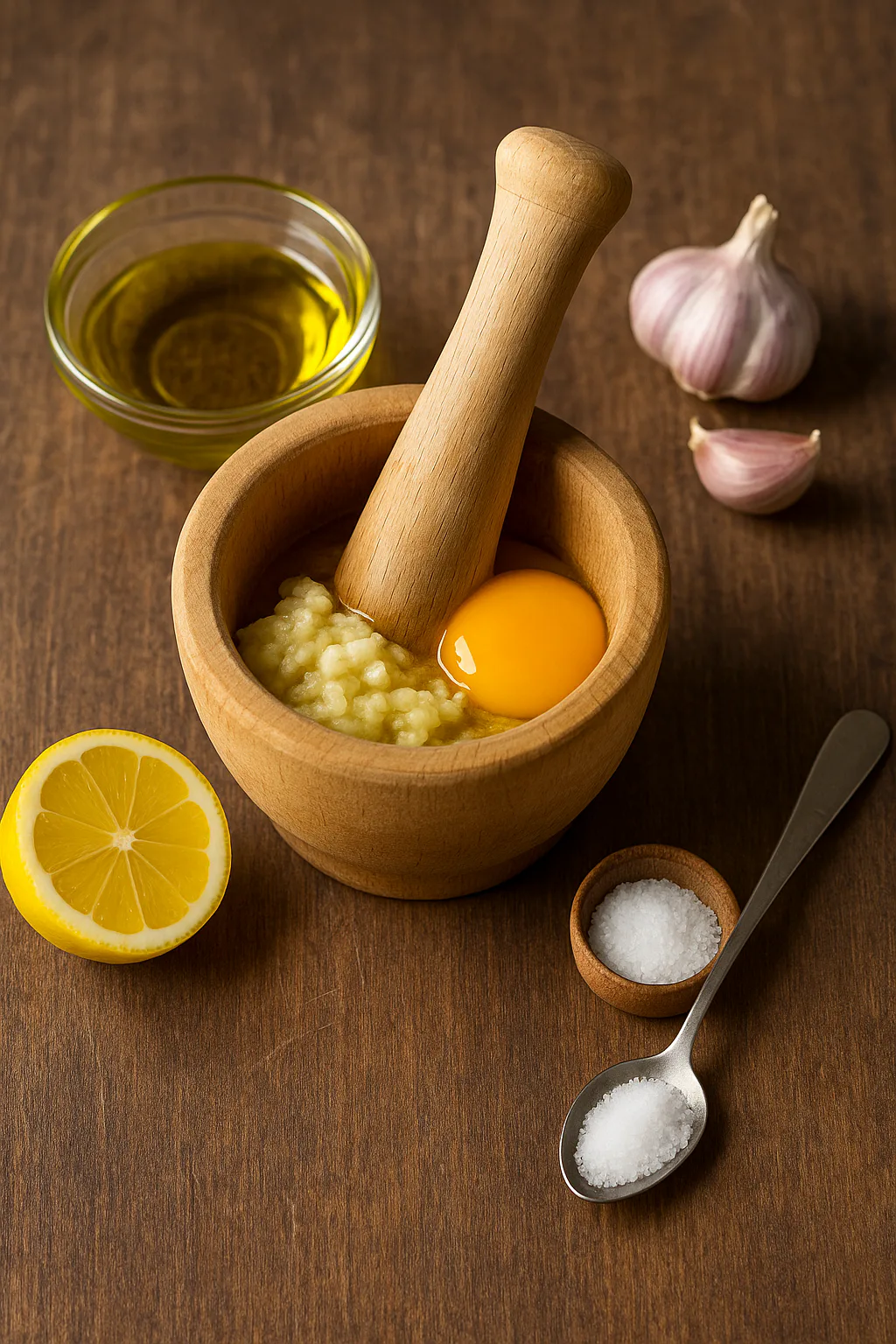 Ingredientes para alioli casero fácil