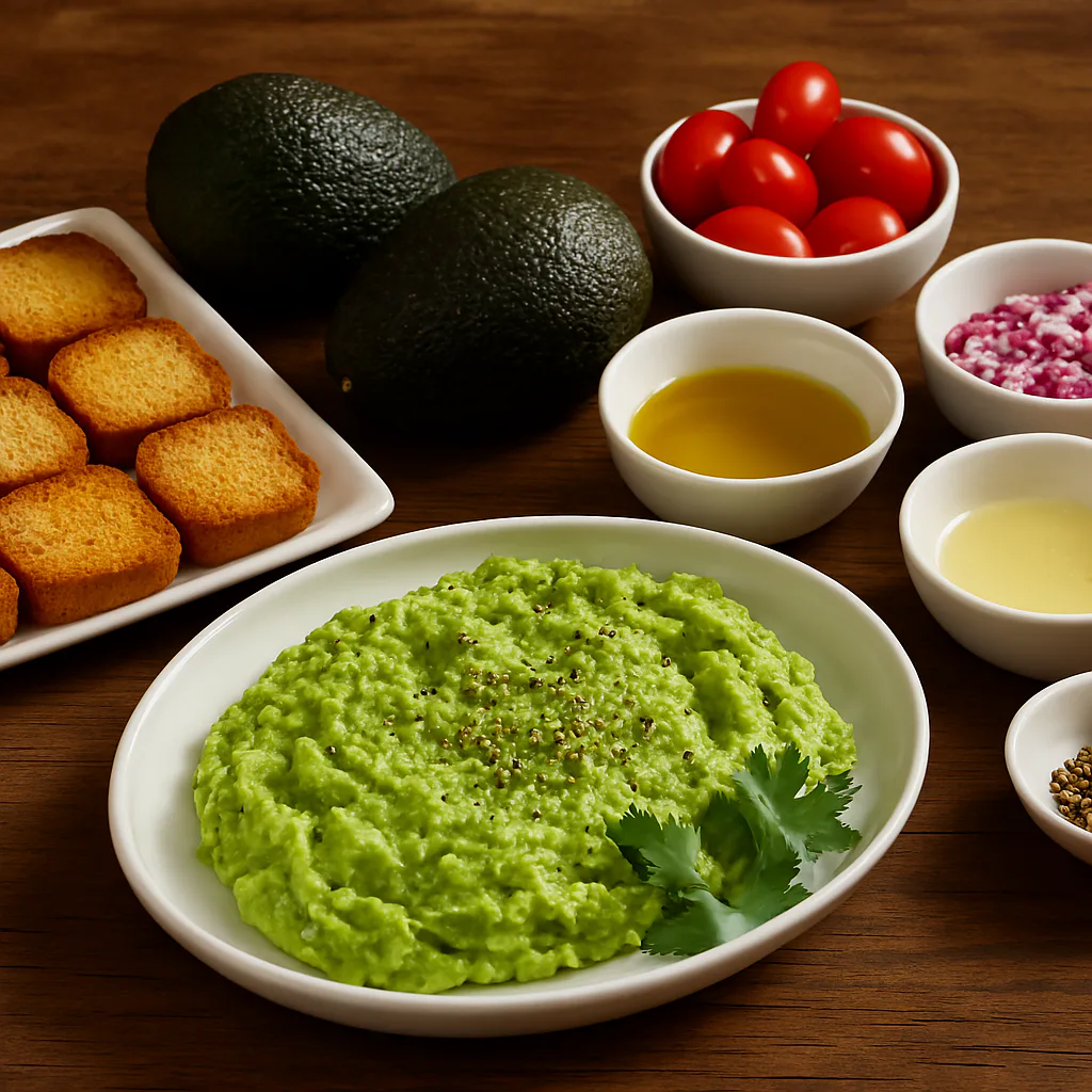 Ingredientes para canapés de aguacate y tomate