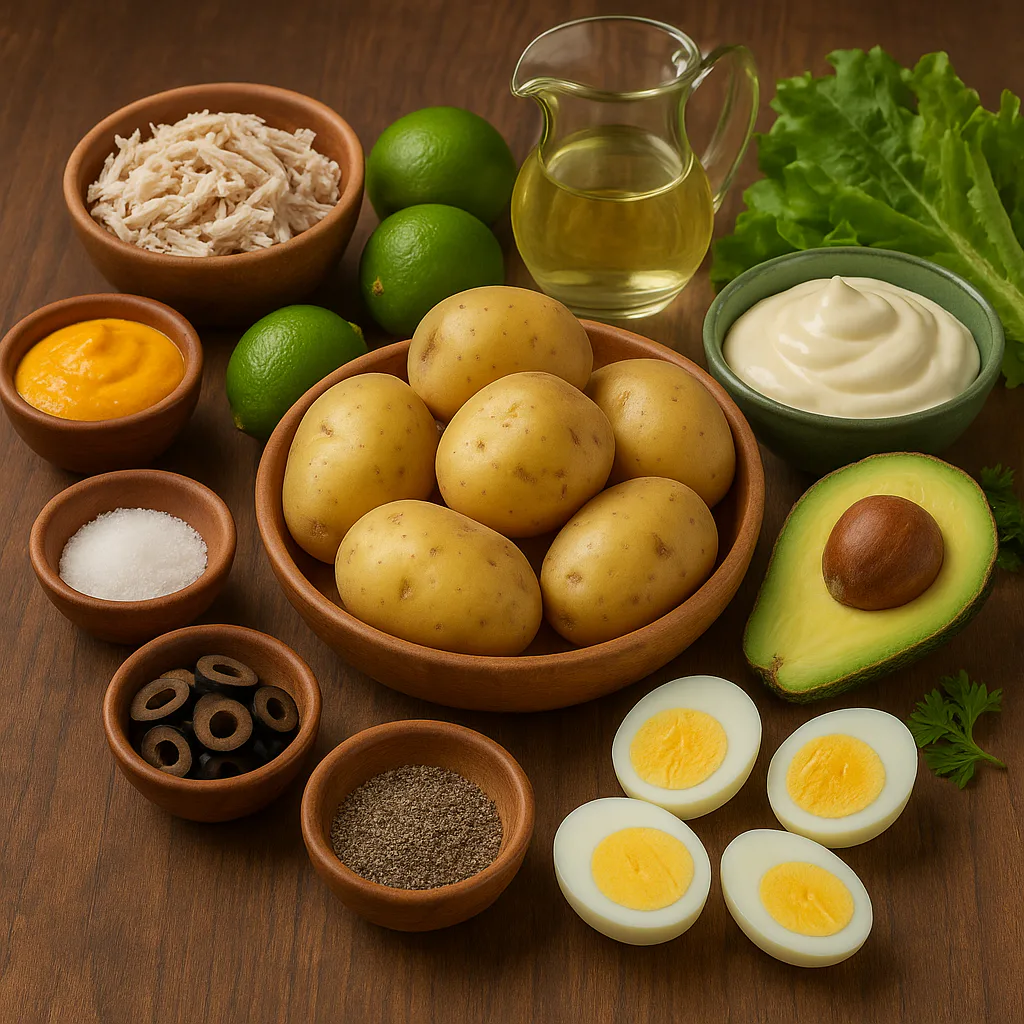 Ingredientes para causa limeña