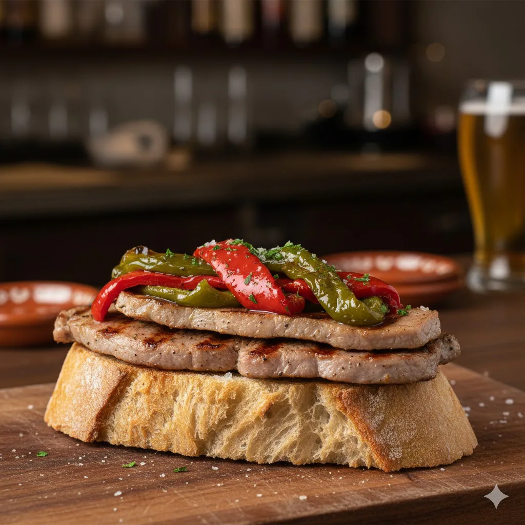 Montadito de Lomo con Pimiento - receta, técnica y punto - ComaBien