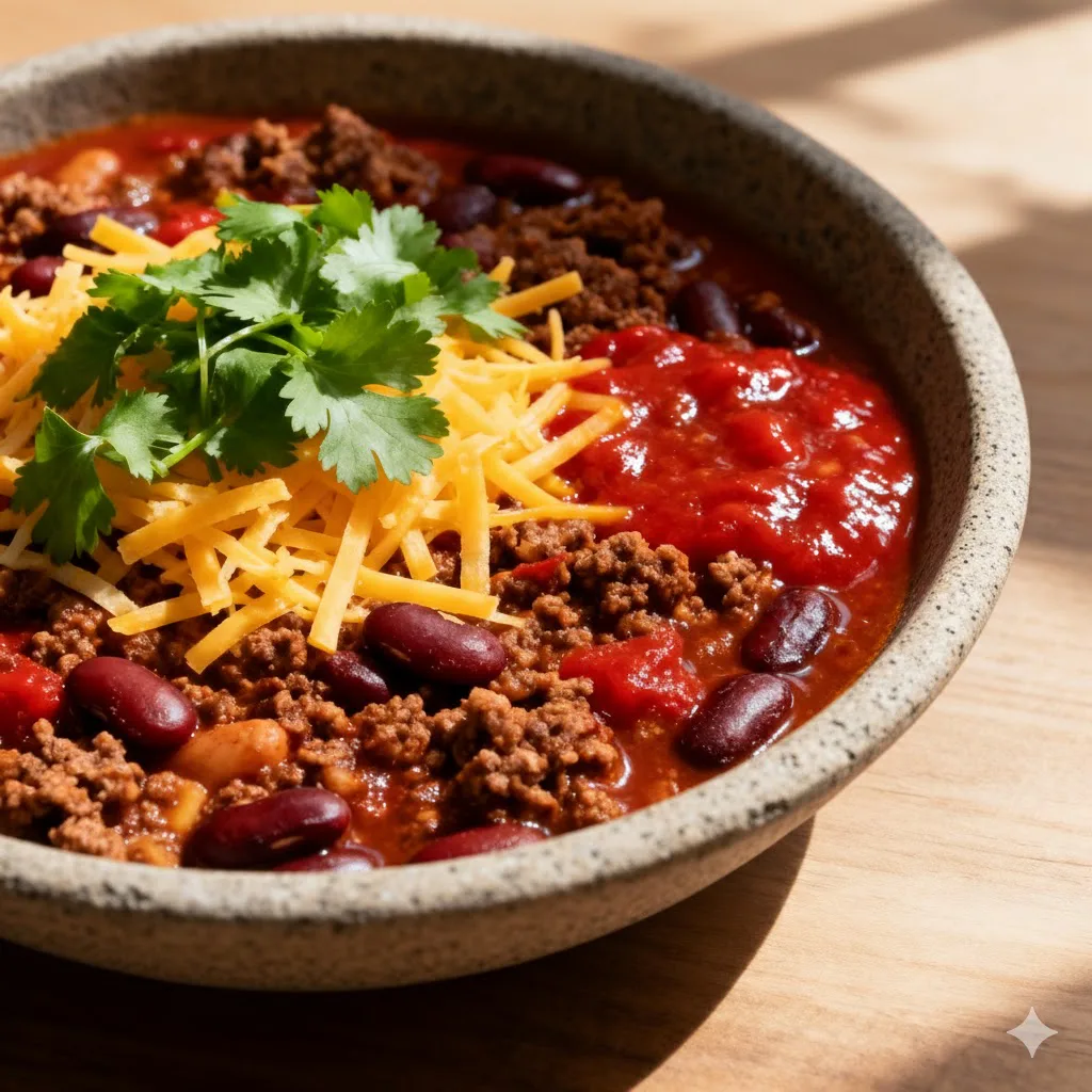 Chili con carne: ternera, judías y especias