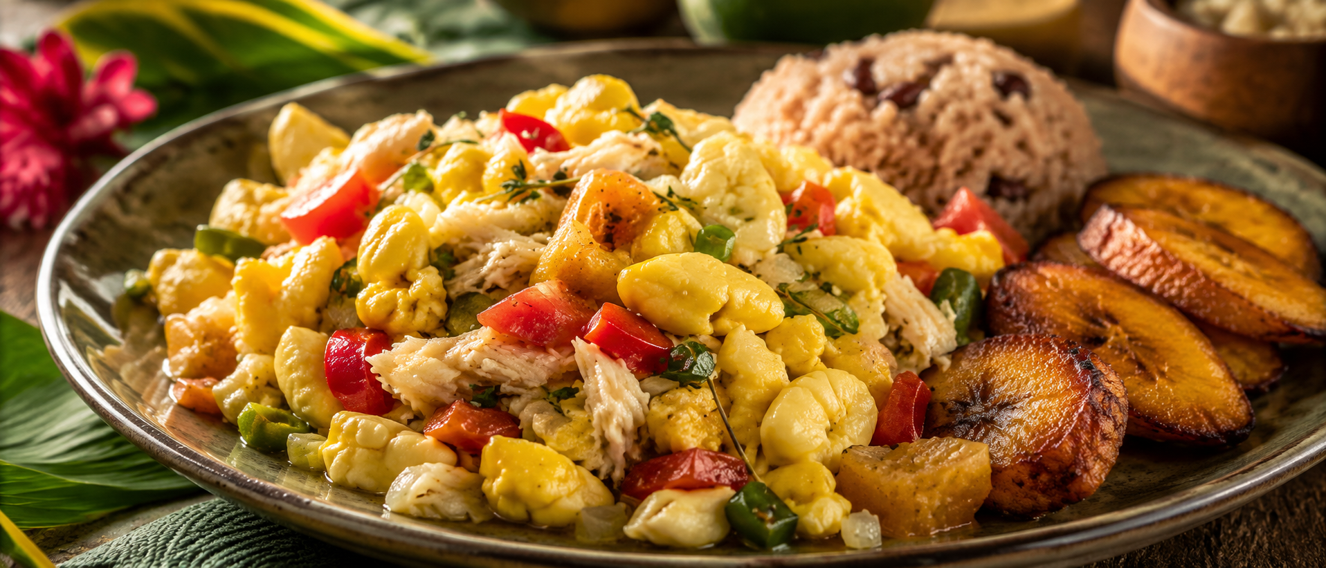 Ackee and saltfish jamaicano