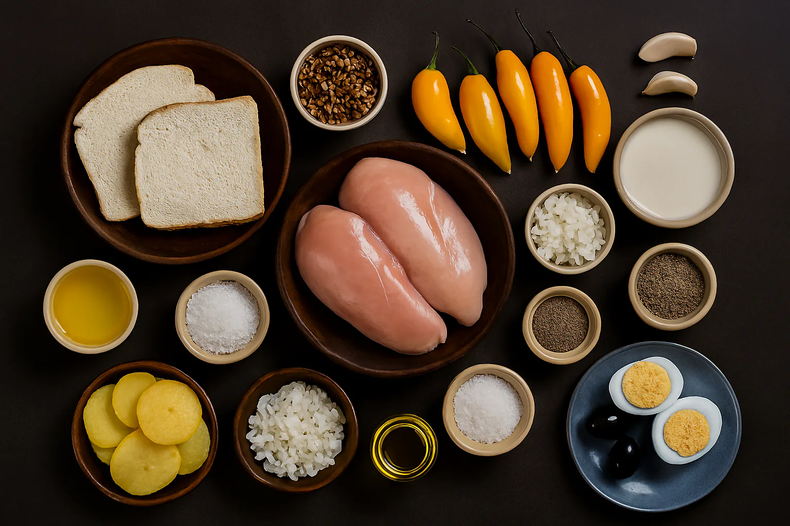Ingredientes para Ají de gallina