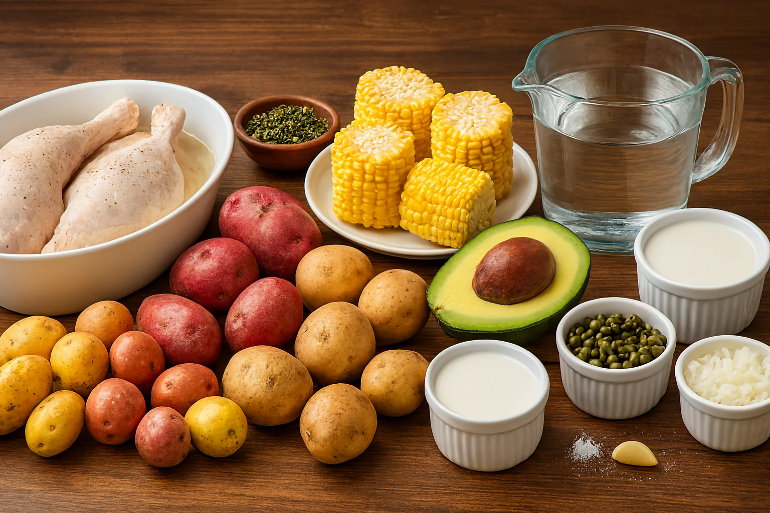 Ingredientes para Ajiaco