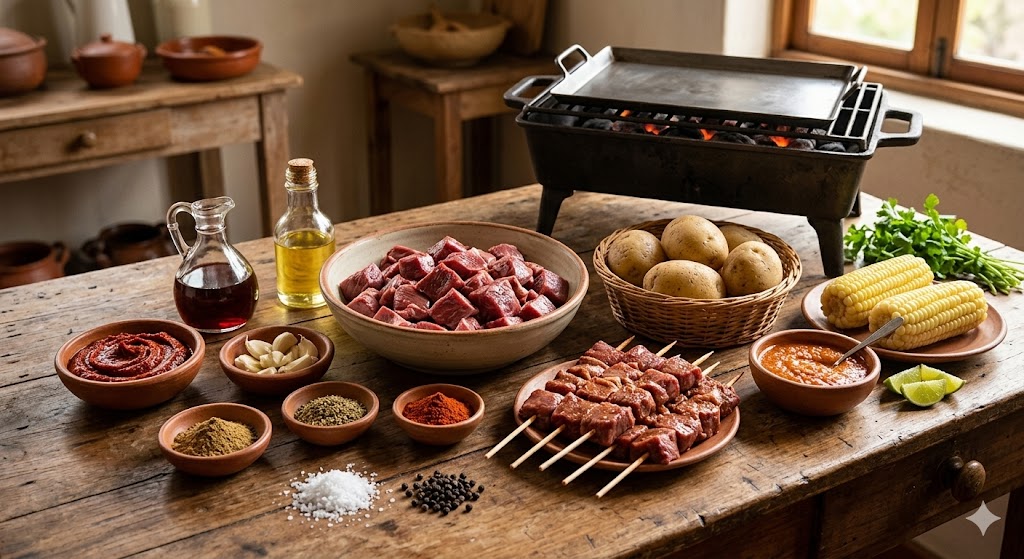 Ingredientes para Anticuchos peruanos