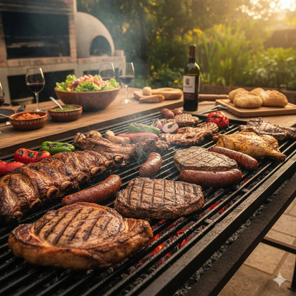 Asado argentino listo para servir