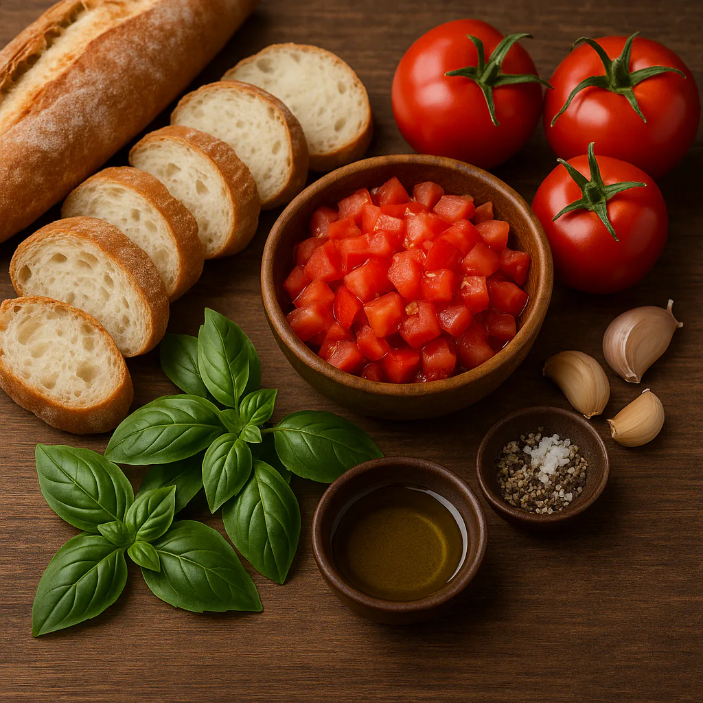 Ingredientes para Bruschettas italianas