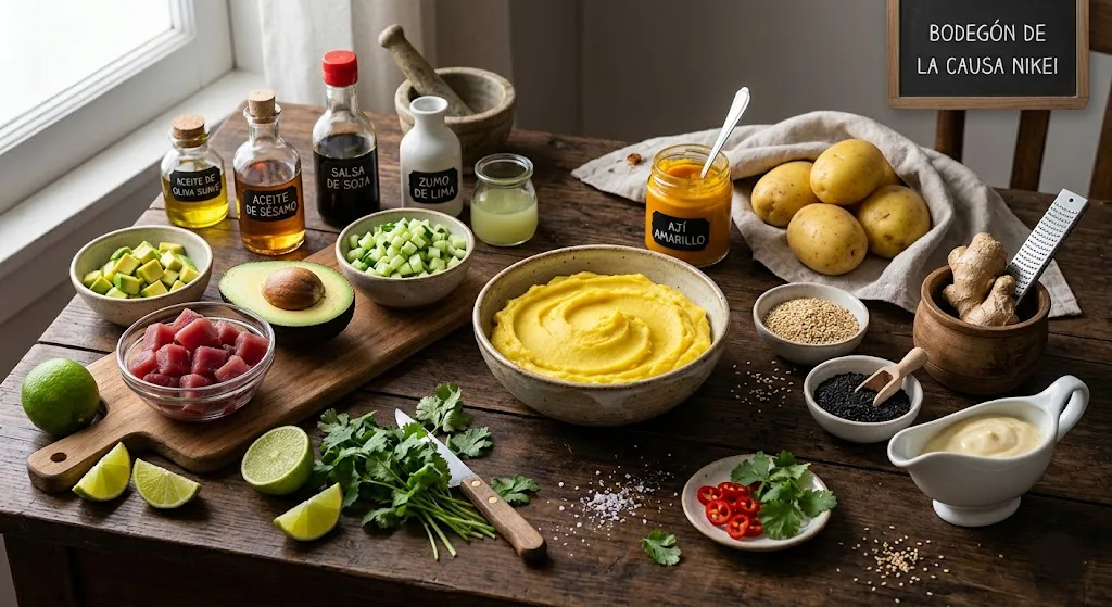 Ingredientes para Causa nikkei