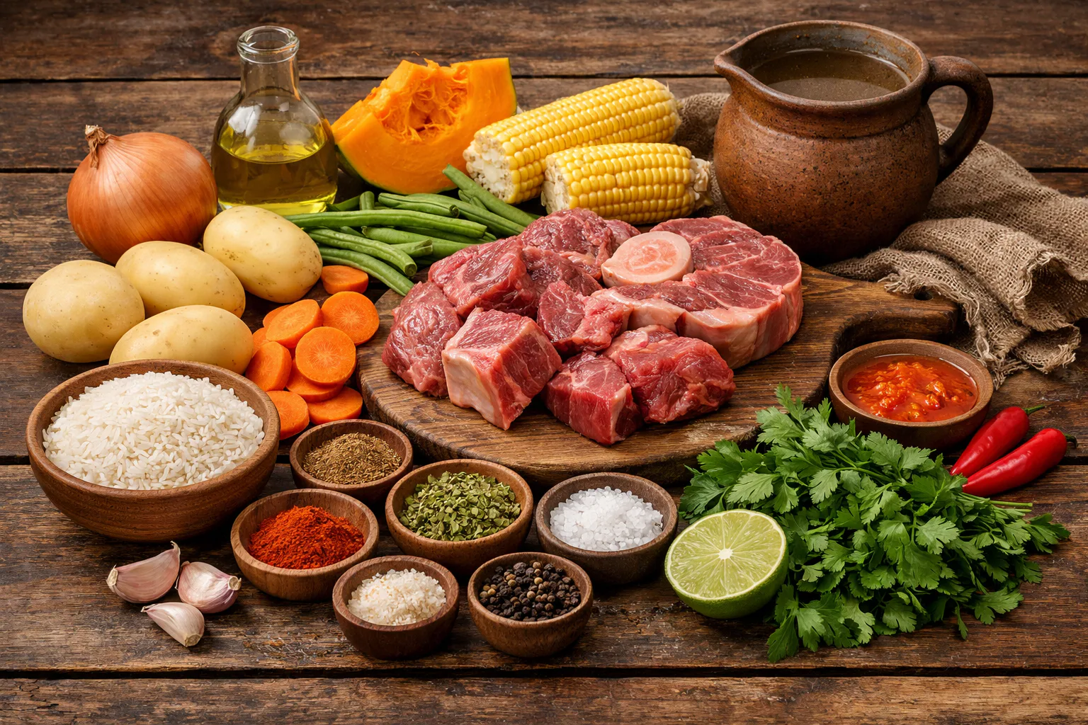 Ingredientes para Cazuela chilena