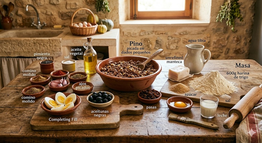 Ingredientes para Empanada de pino