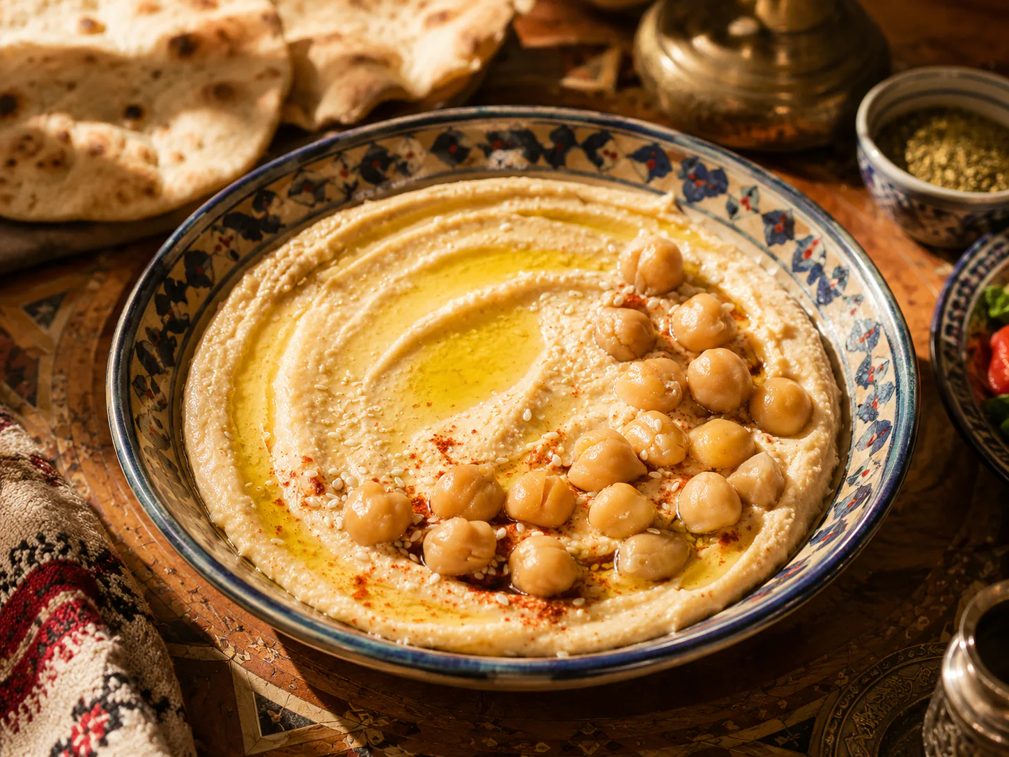 Hummus clásico listo para servir