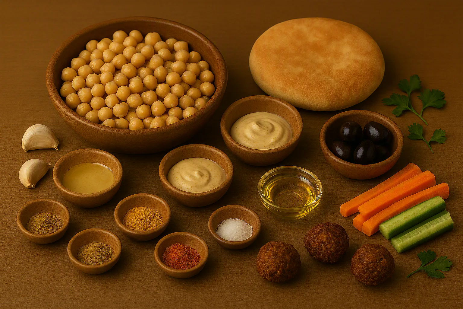 Ingredientes para Hummus clásico