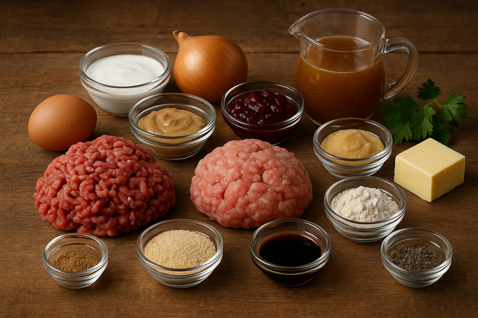 Ingredientes para Albóndigas suecas