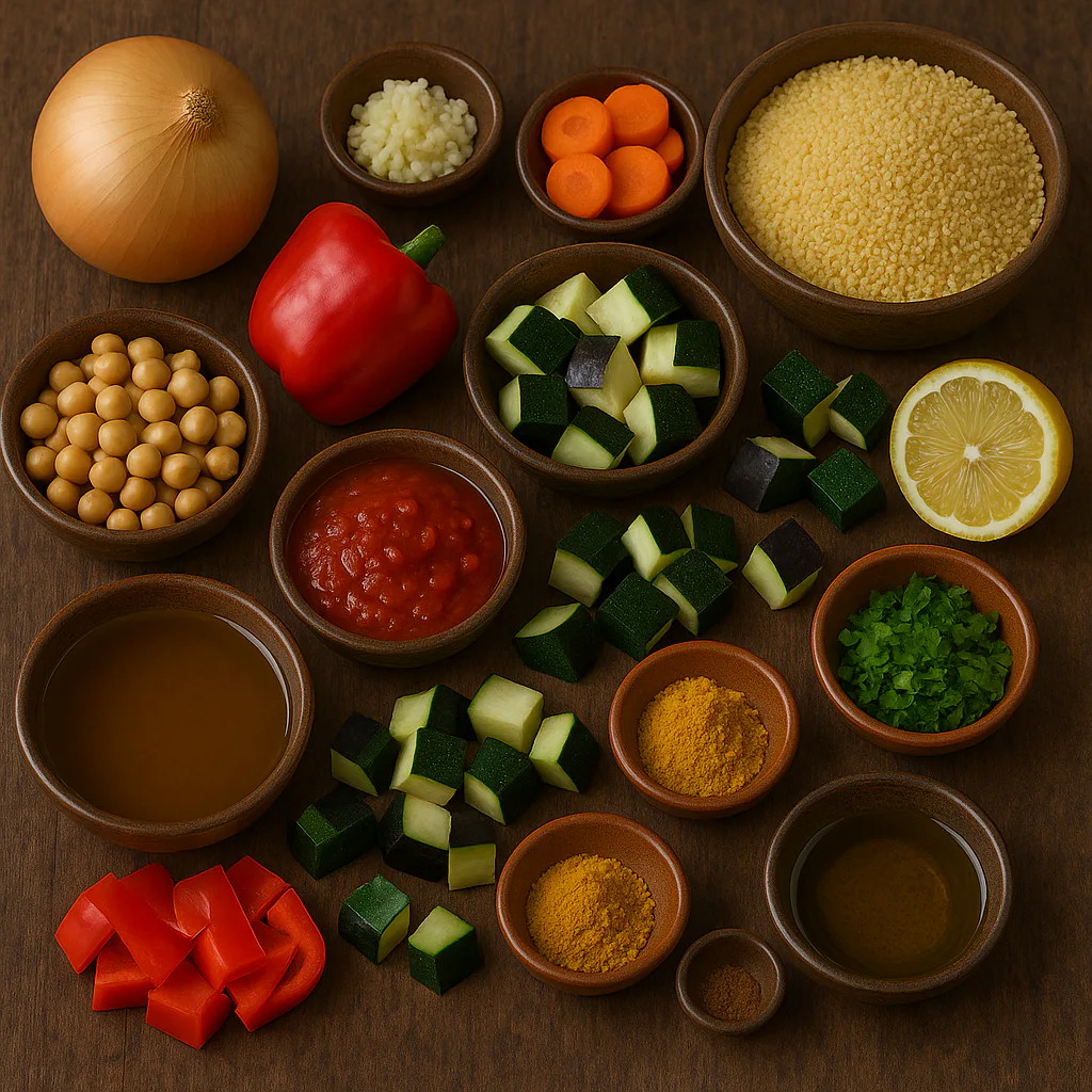 Ingredientes para Cuscús con verduras