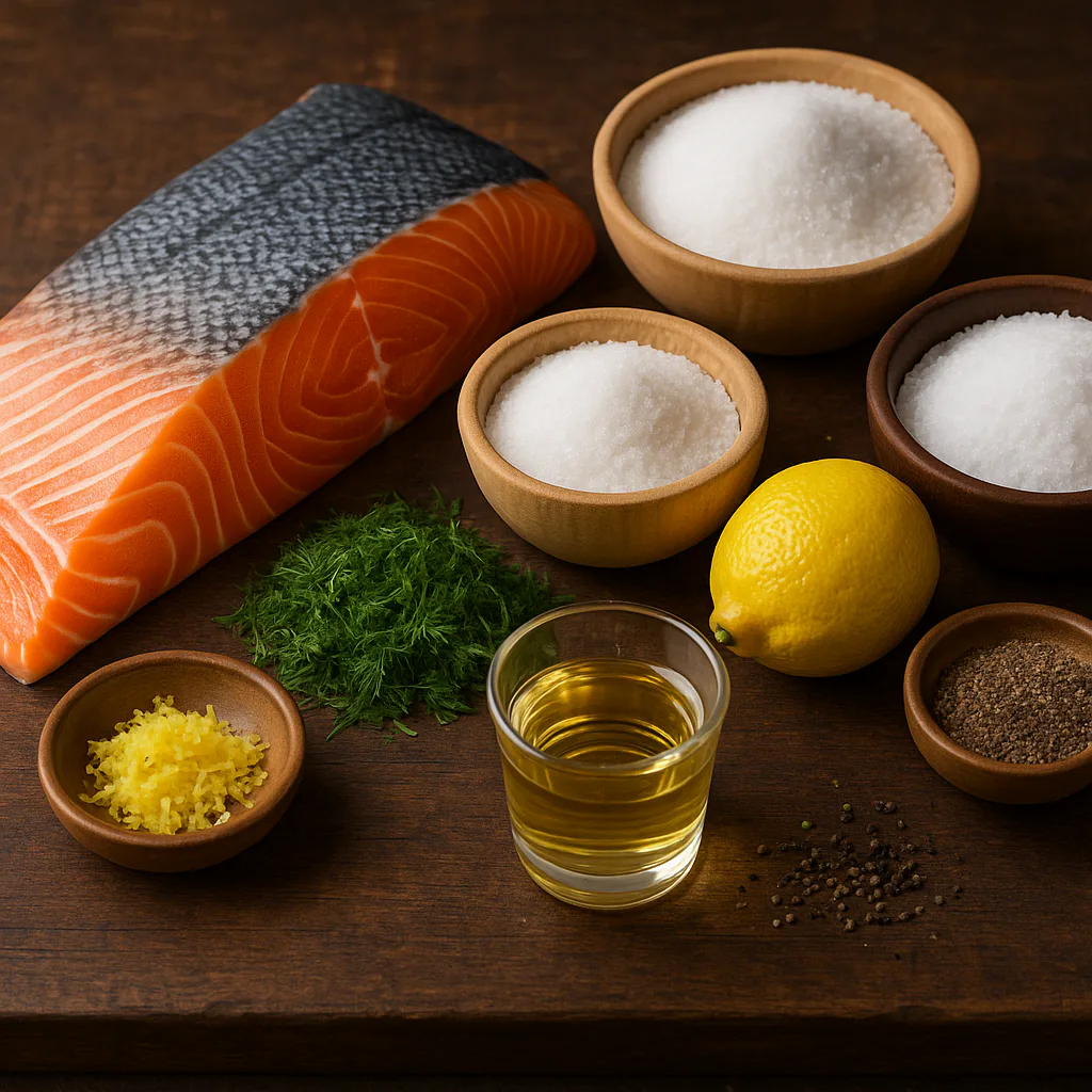 Ingredientes para Gravlax