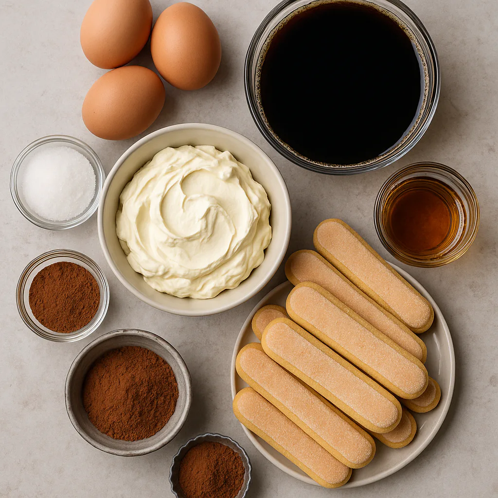 Ingredientes para tiramisú clásico