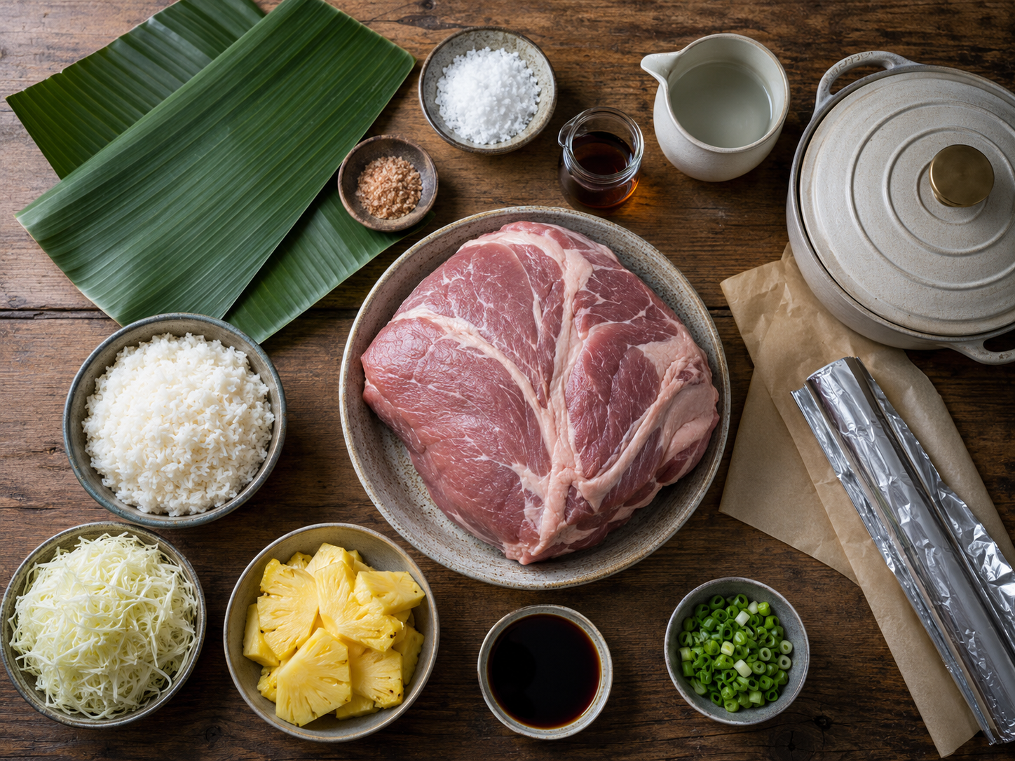 Ingredientes para Kalua pork hawaiano