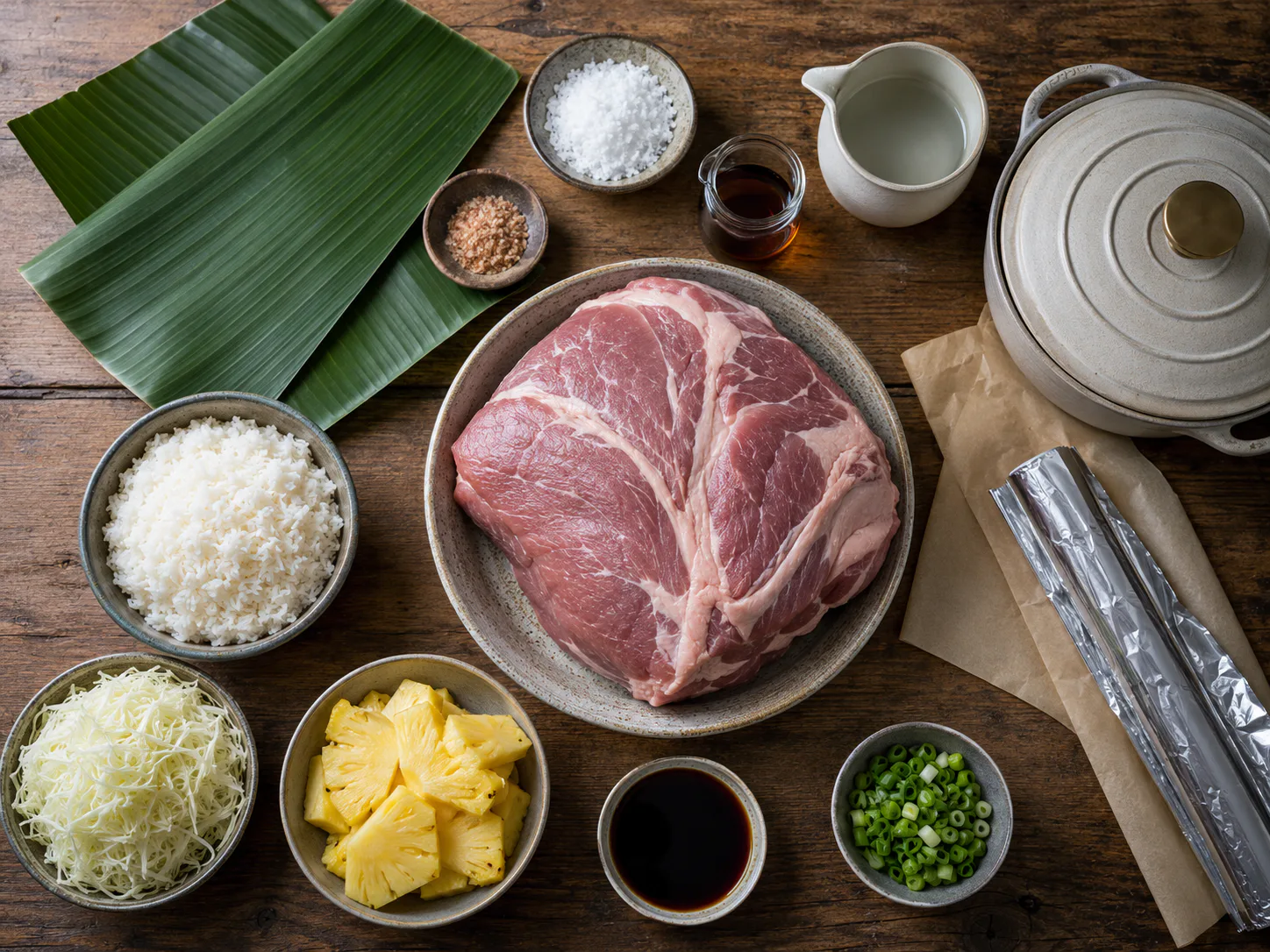 Ingredientes para Kalua pork hawaiano