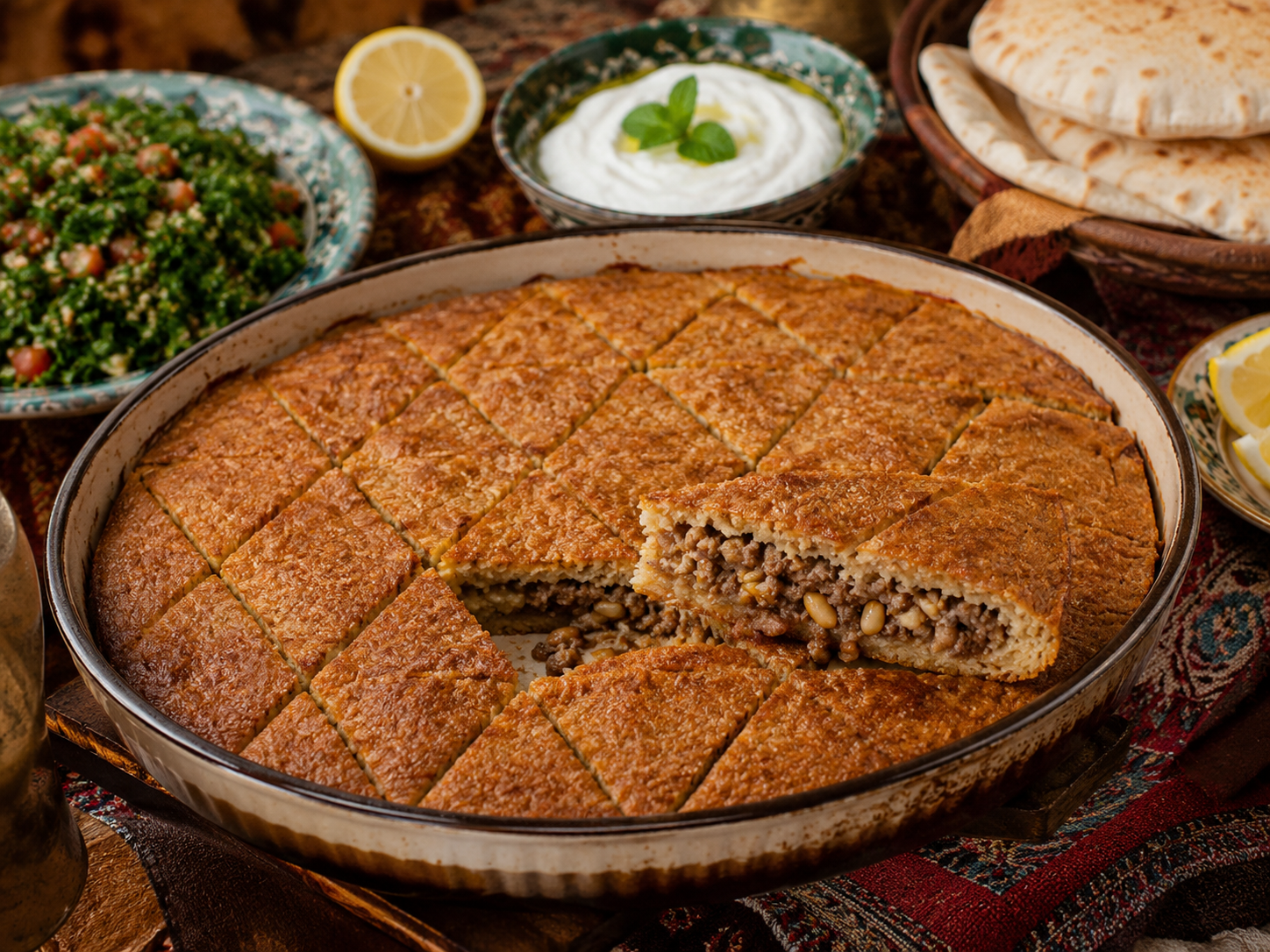 Kibbeh levantino listo para servir