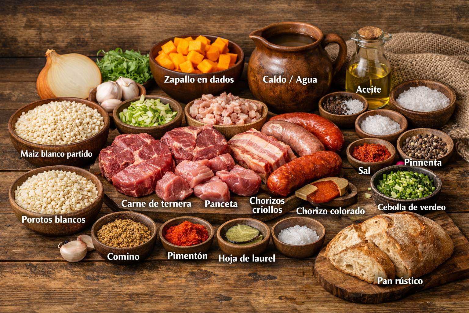 Ingredientes para Locro argentino